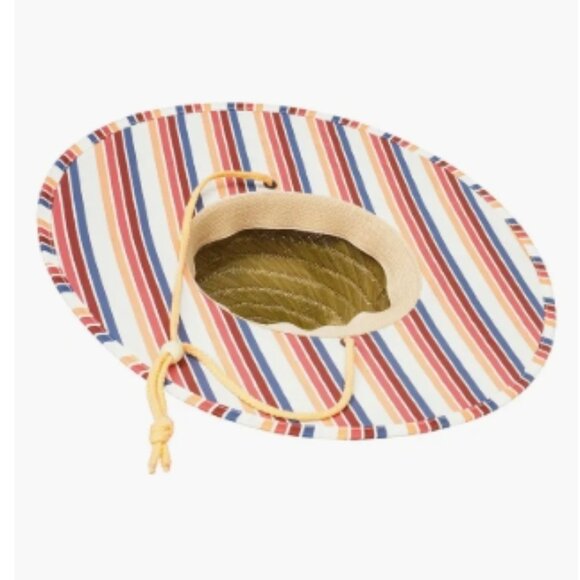 Roxy Tomboy Straw Hat Snow White Confi Stripe S/M NWT - Picture 4 of 10